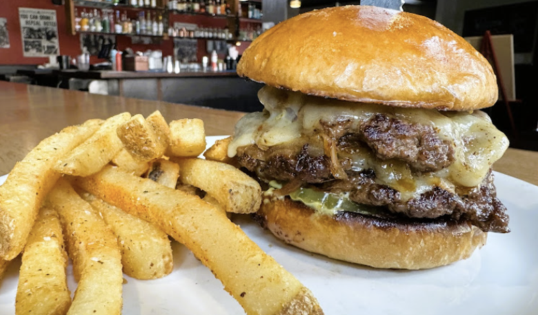 Dirty Oscar's Annex signature dishes Dead Elvis Burger
Chicken and Waffles
Down & Dirty Burger